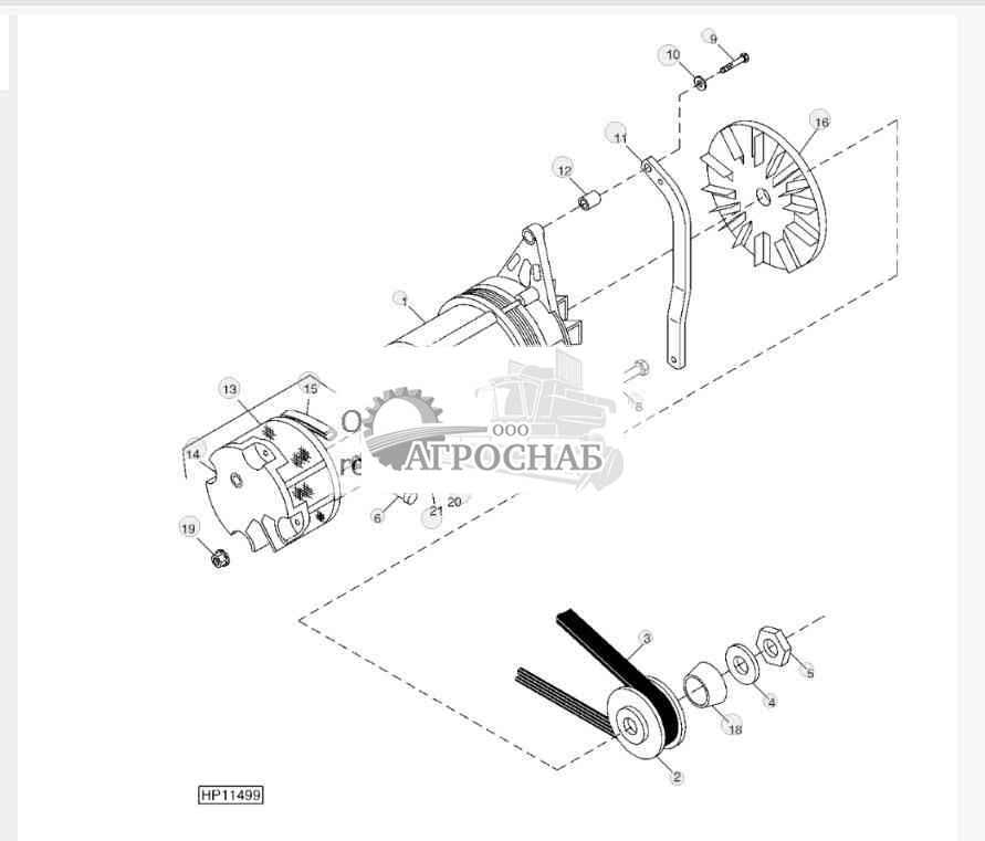 Alternator, Sheave And Belt 
